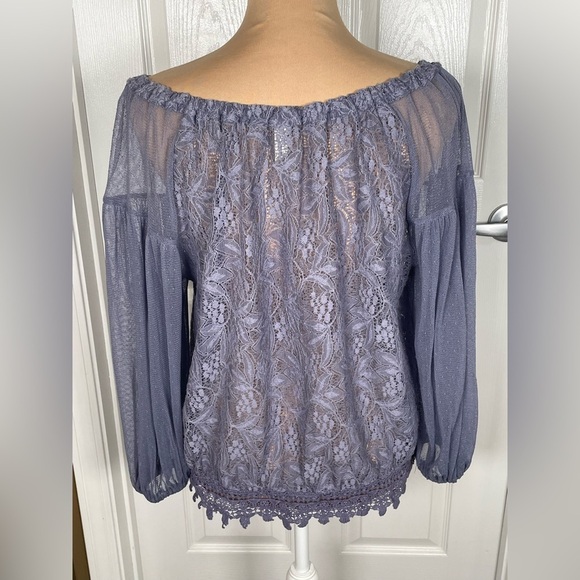Free People Lace Top in Periwinkle Small - Picture 6 of 12